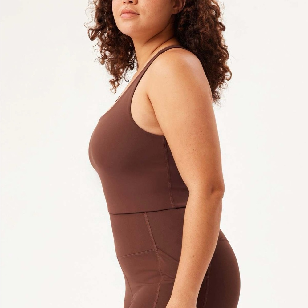 GIRLFRIEND COLLECTIVE Palona Bra Earth Brown Large - Picture 4 of 10